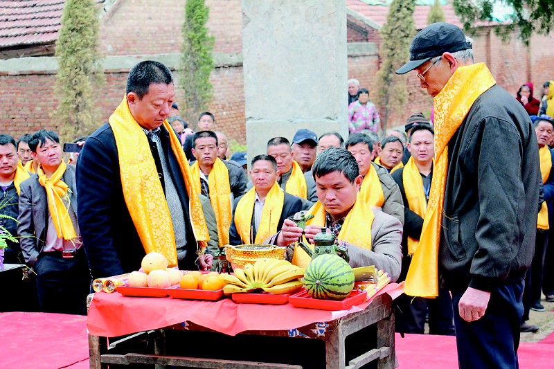 重庆等17省市的百余名冉氏后裔,云集菏泽开发区岳程办事处冉贤集村